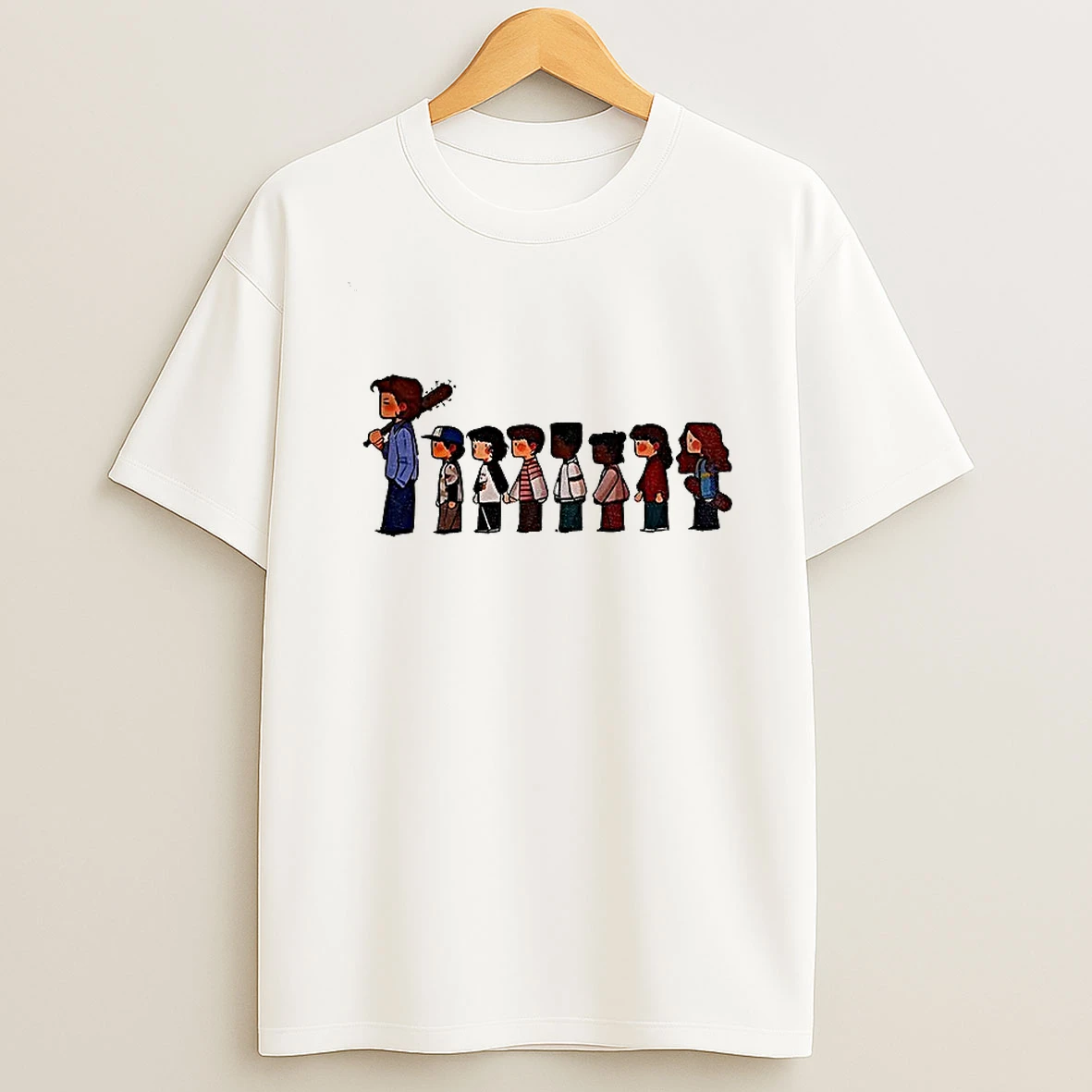 Stranger Things 5 Characters Cartoon Tshirt Hoodie