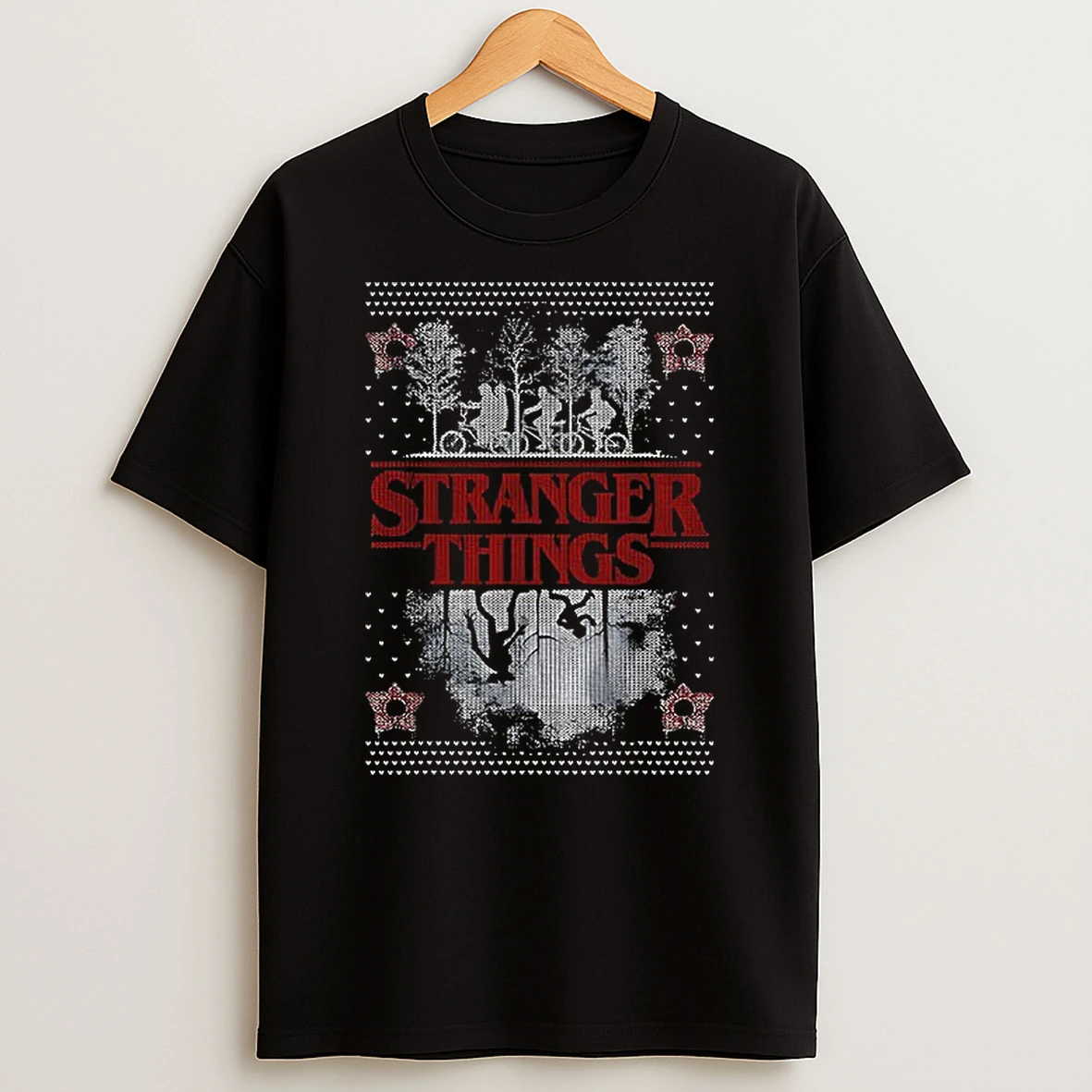 Stranger Things Christmas Epic Demogorgon Ugly Logo Tshirt Hoodie