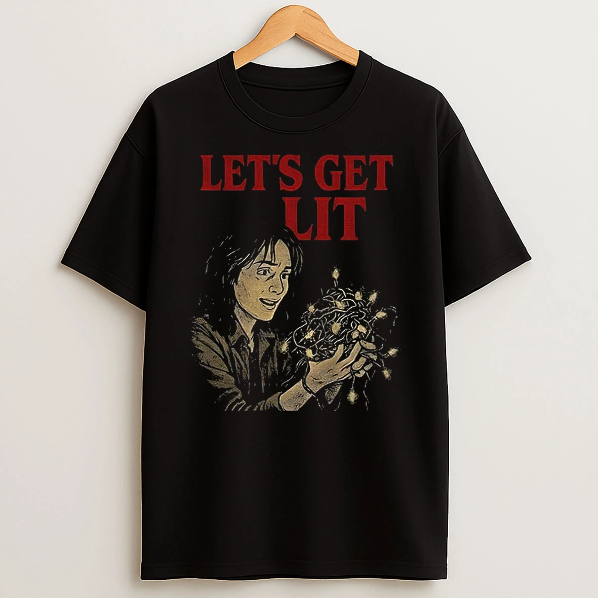 Stranger Things Christmas Lets Get Lit Funny Holiday Tshirt Hoodie
