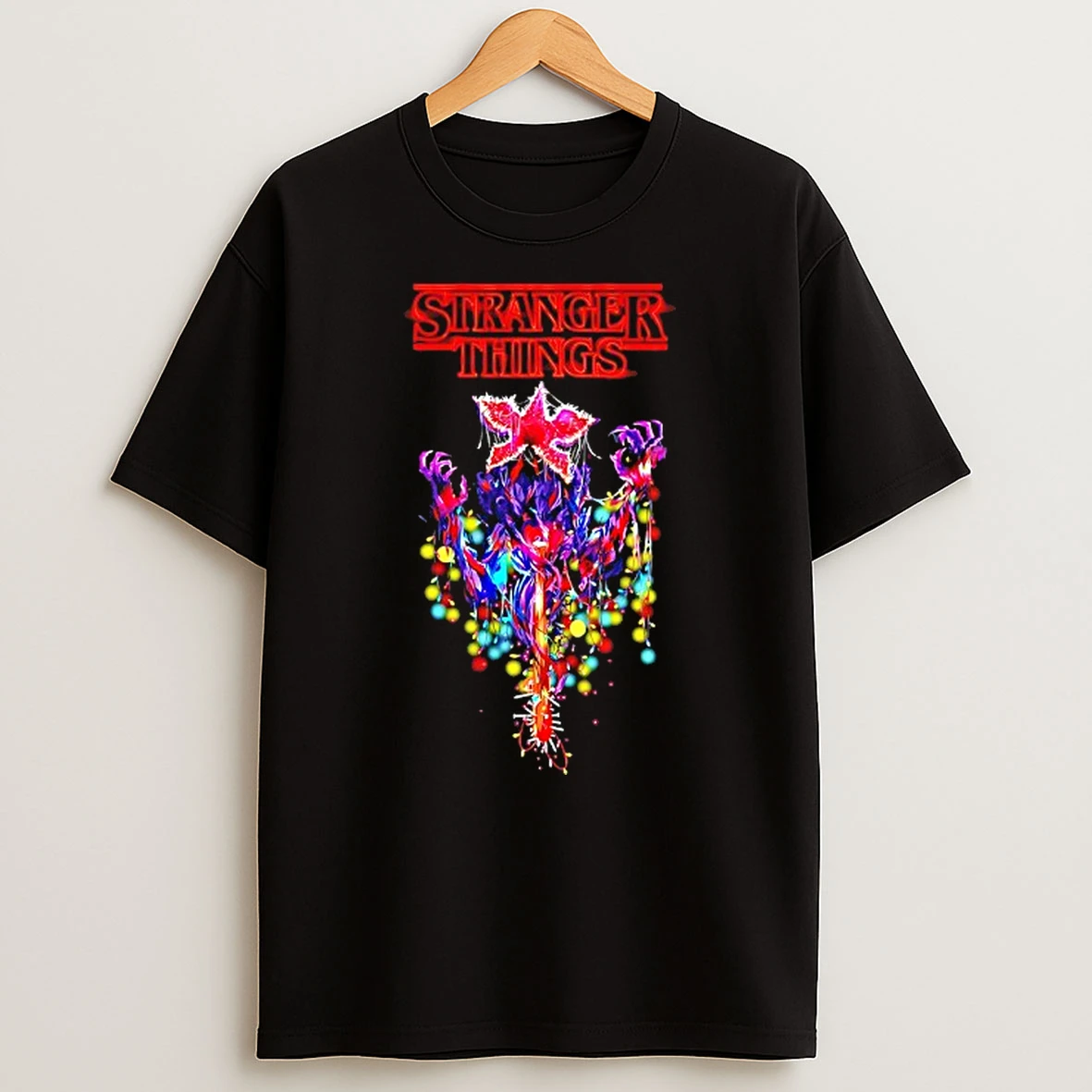 Stranger Things Demogorgon Christmas Lights Tshirt Hoodie