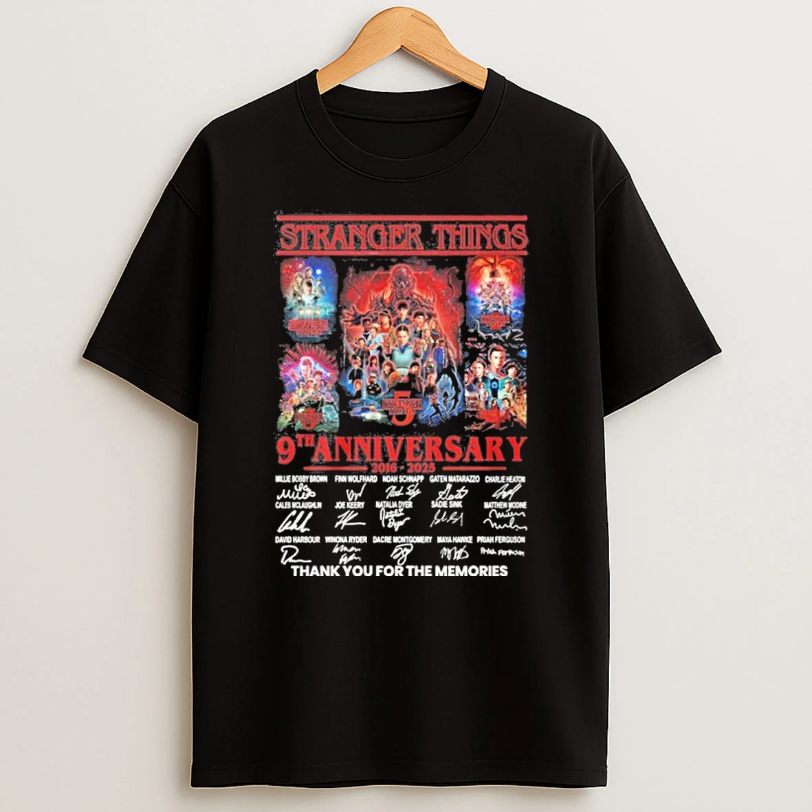 Stranger Things Seasons 5 9th Anniversary 2016 2025 Tshirt Hoodie