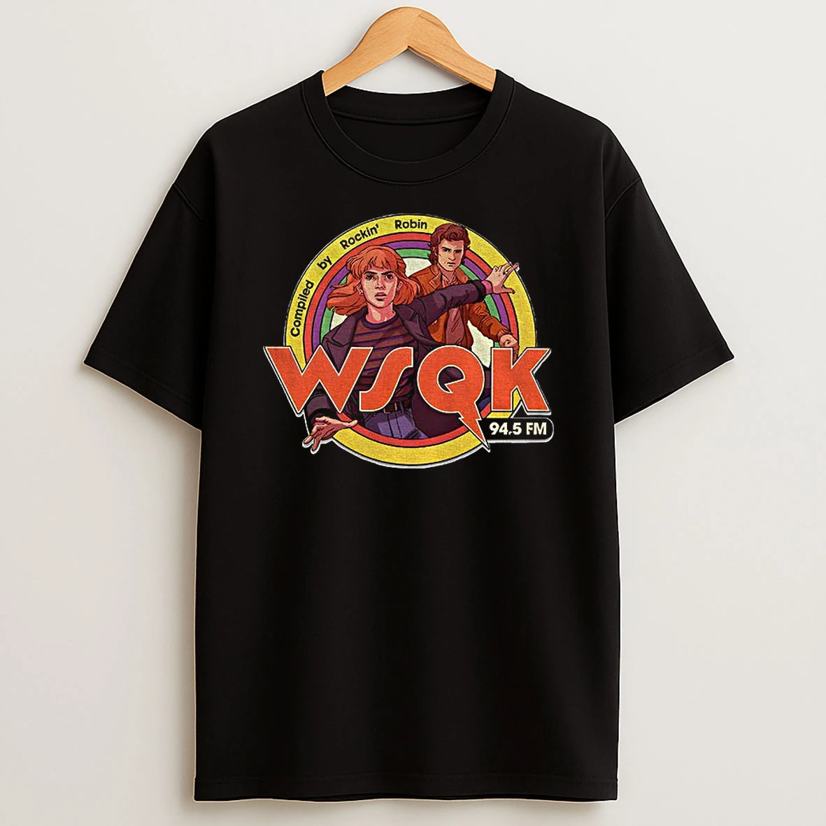 Stranger Things Wsqk 94 5 Fm Compiled By Rockin Robin Cartoon Tshirt Hoodie