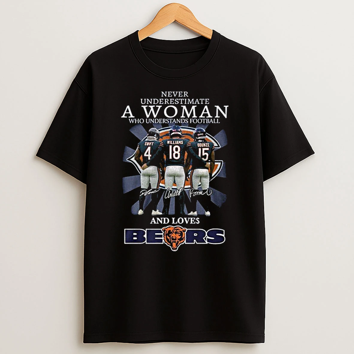 Swift Williams Odunze Chicago Bears Never Underestimate A Woman Who Understands Football And Loves Bears Png Tshirt Hoodie