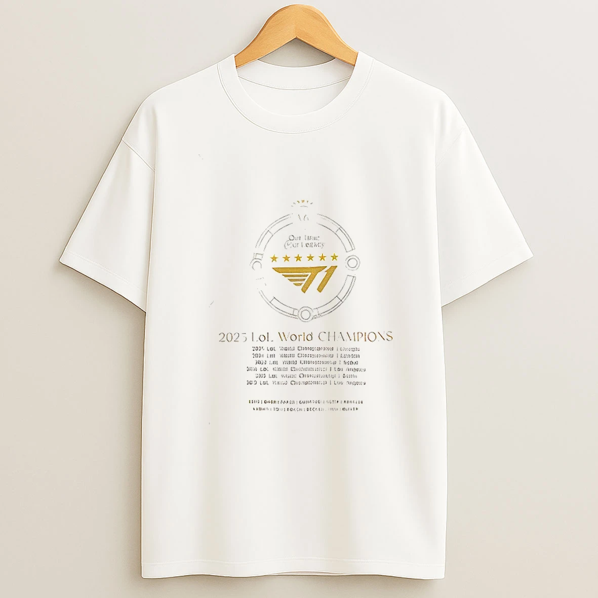 T1 World Champions Uniform V6 2025 Lol World Champions Tshirt Hoodie