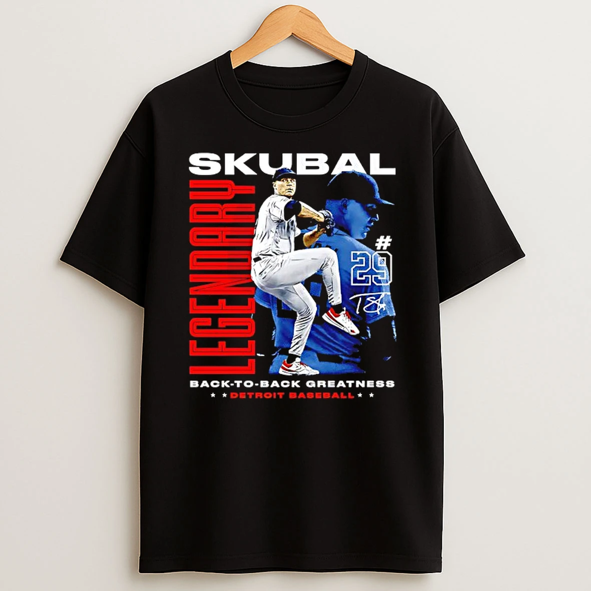 Tarik Skubal 29 Detroit Tigers Legendary Back To Back Greatness Signature Tshirt Hoodie