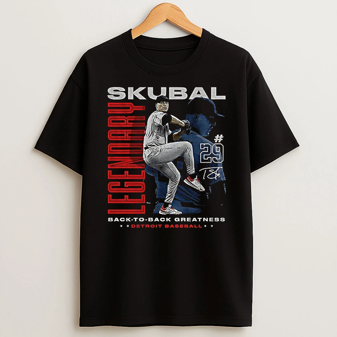 Tarik Skubal Detroit Tigers Baseball Mlb Back To Back Greatness 29 Signature Tshirt Hoodie