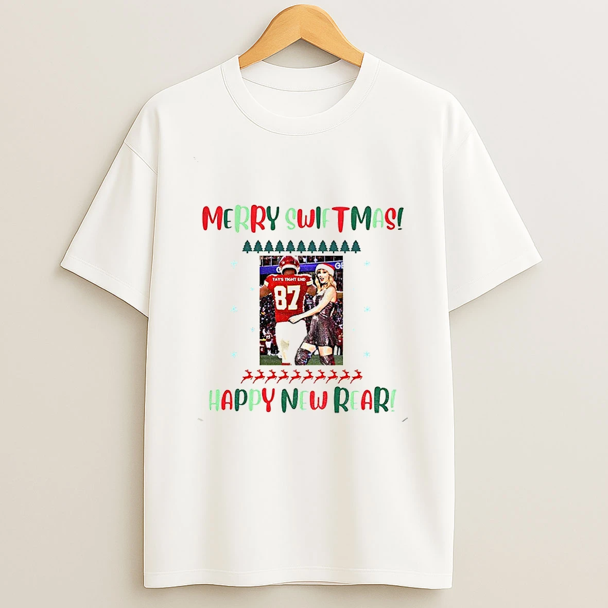 Taylor Travis Kelce Merry Swiftmas Happy New Rear Meme Tshirt Hoodie