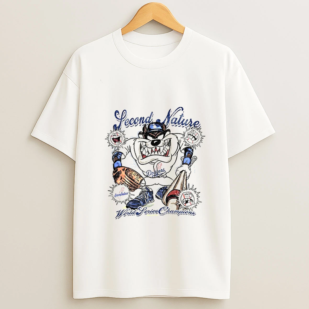 Taz Second Nature World Series Champions Los Angeles Dodgers Mlb Baseball 2025 Tshirt Hoodie