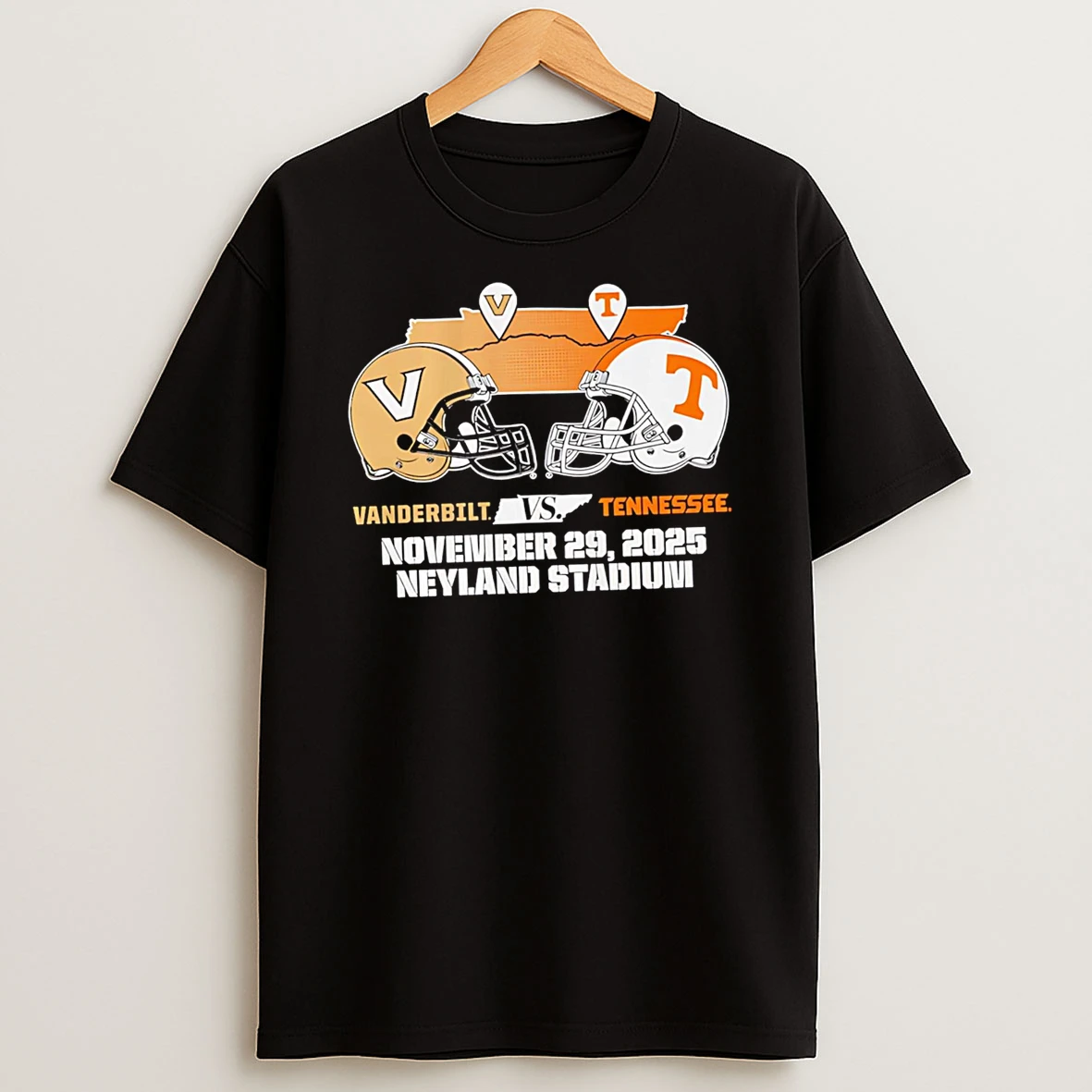 Tennessee Volunteers And Vanderbilt Commodores Helmets 2025 Matchup Tshirt Hoodie
