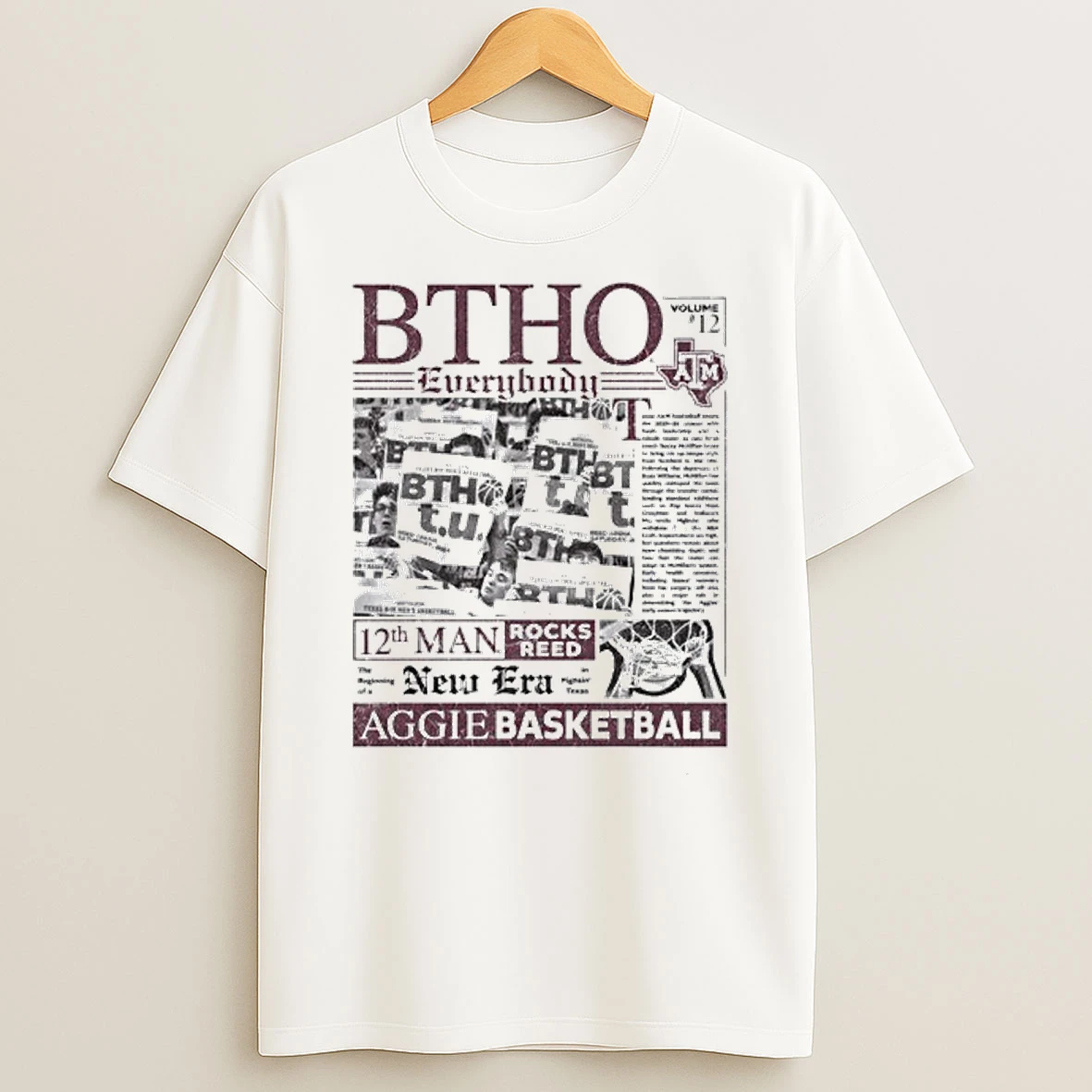 Texas Am Aggies Basketball Newspaper Tshirt Hoodie