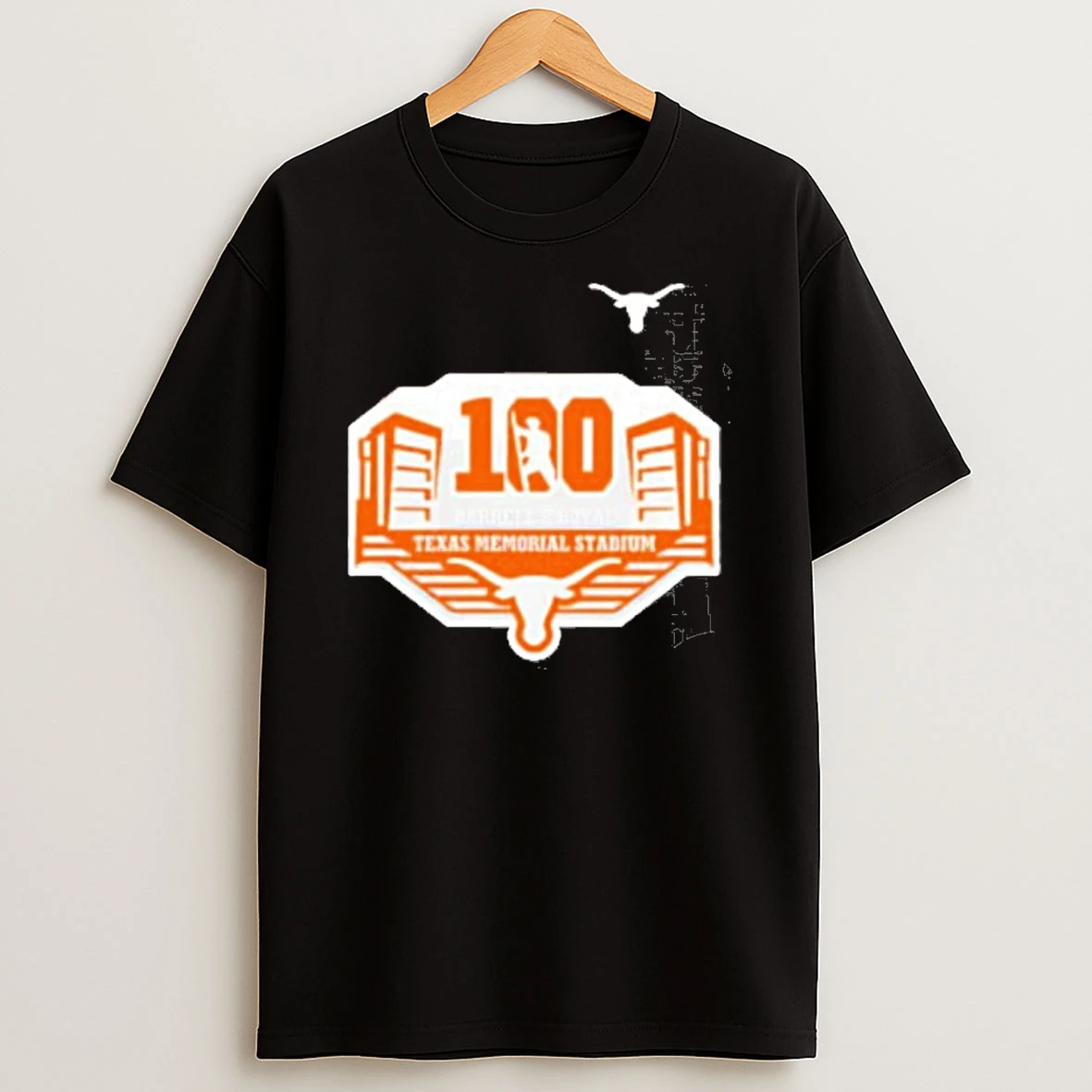 Texas Longhorns Celebrating 100 Years Of Darrell K Royal Texas Memorial Stadium Black Tshirt Hoodie