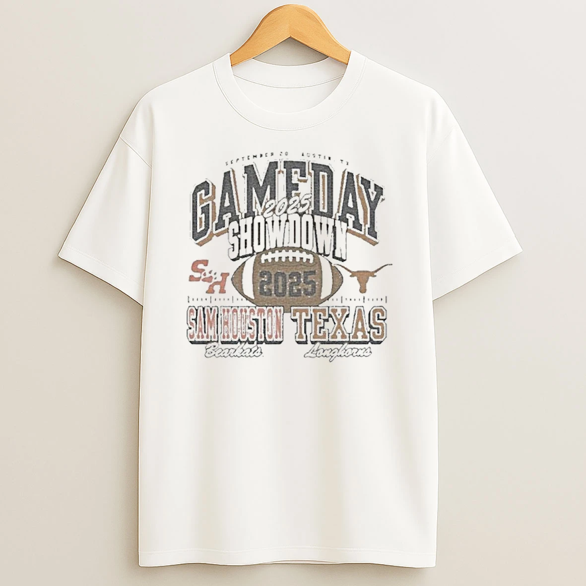 Texas Longhorns Vs Sam Houston State Bearkats 2025 Gameday Showdown Football Tshirt Hoodie