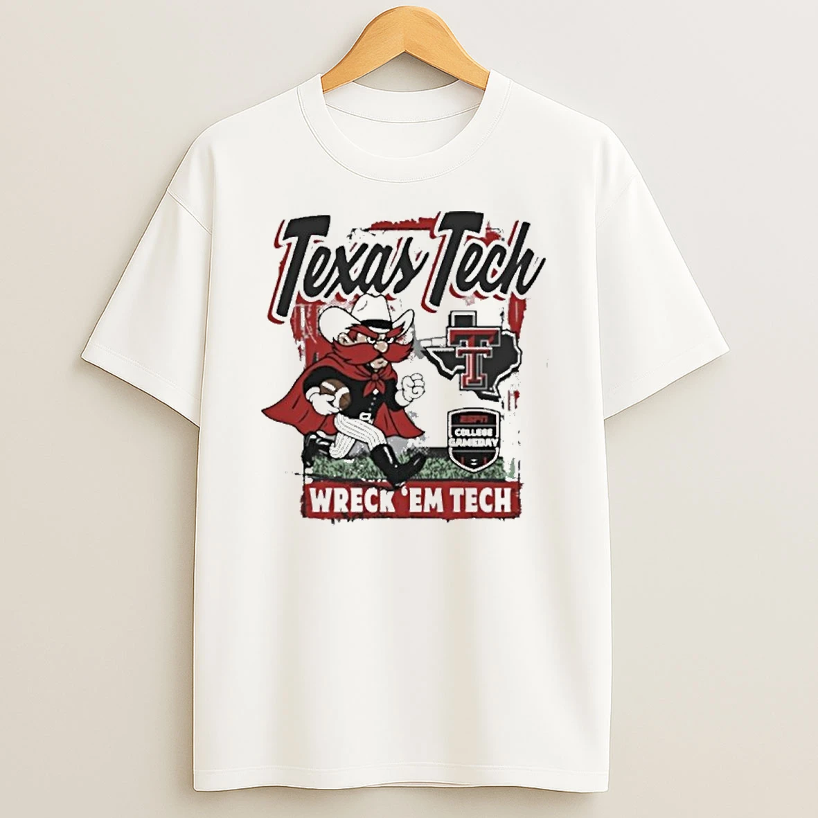 Texas Tech Red Raiders Espn College Gameday Wreck Em Tech Classic Runner Tshirt Hoodie