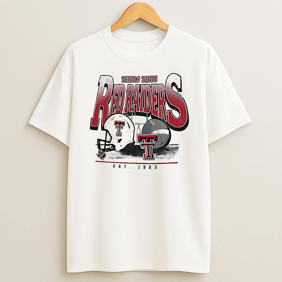 Texas Tech Red Raiders Football Est 1923 Helmet Vintage Circle Tshirt Hoodie