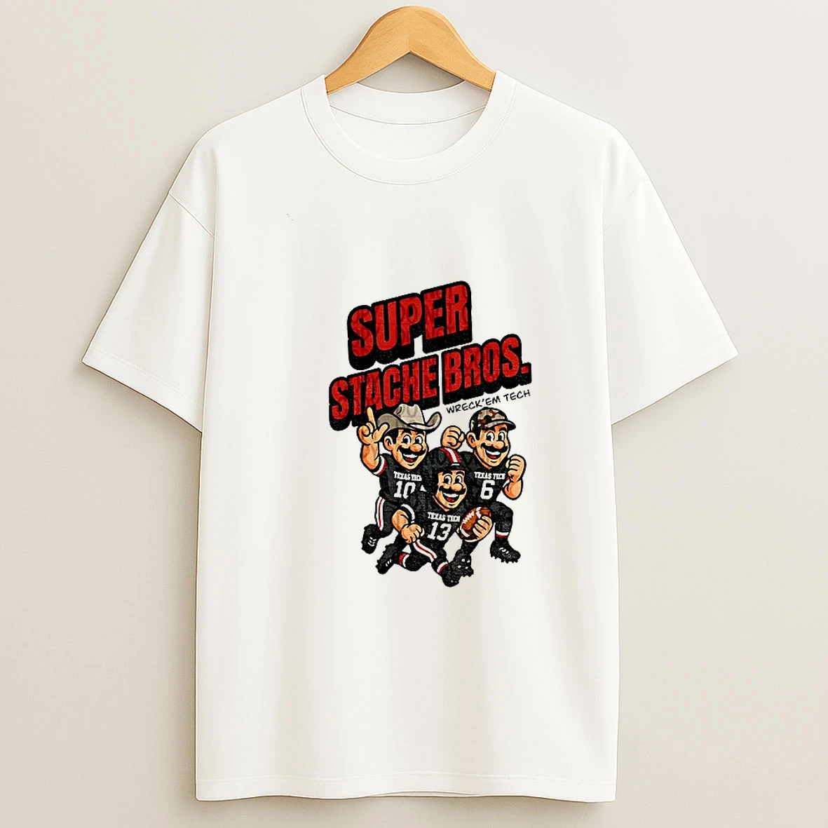Texas Tech Red Raiders Football Super Stache Bros Cartoon Game Day Tshirt Hoodie