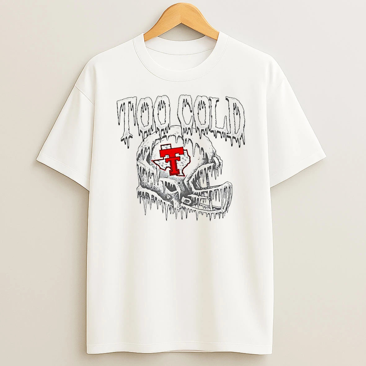 Texas Tech Red Raiders Too Cold Helmet Circle Tshirt Hoodie