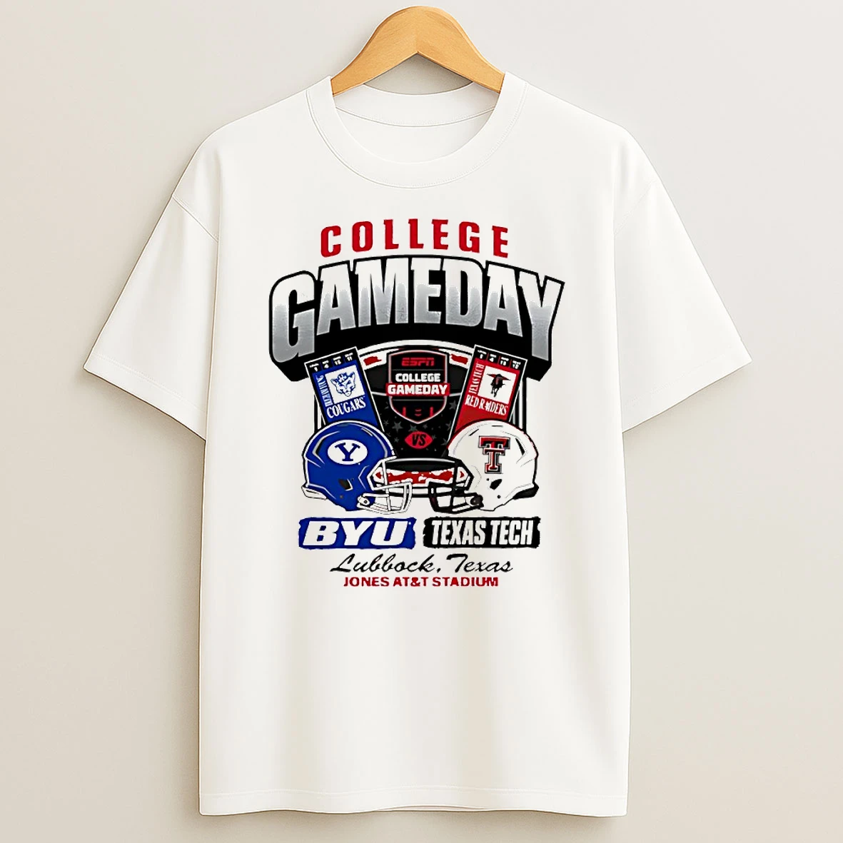 Texas Tech Red Raiders Vs Byu Cougars College Gameday Helmet Circle Tshirt Hoodie