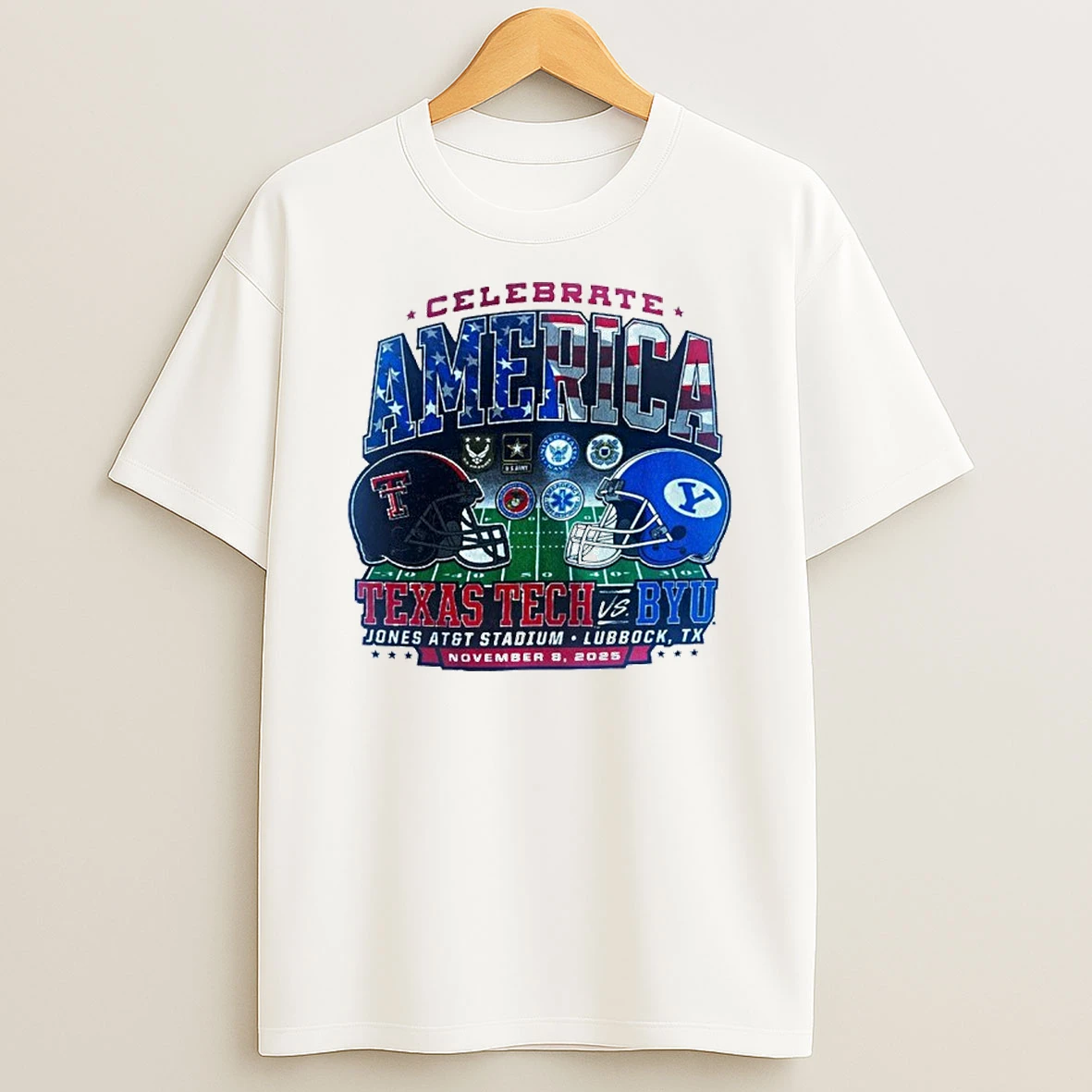 Texas Tech Vs Byu Celebrate America Dueling Helmets Tshirt Hoodie