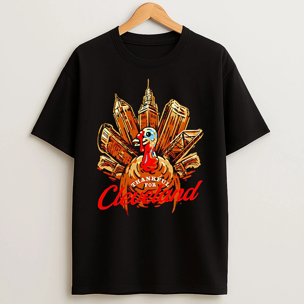 Thankful For Cleveland Turkey Tshirt Hoodie
