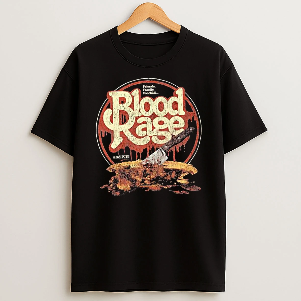 Thanksgiving Eve Blood Rage Friends Family Football And Pie Tshirt Hoodie