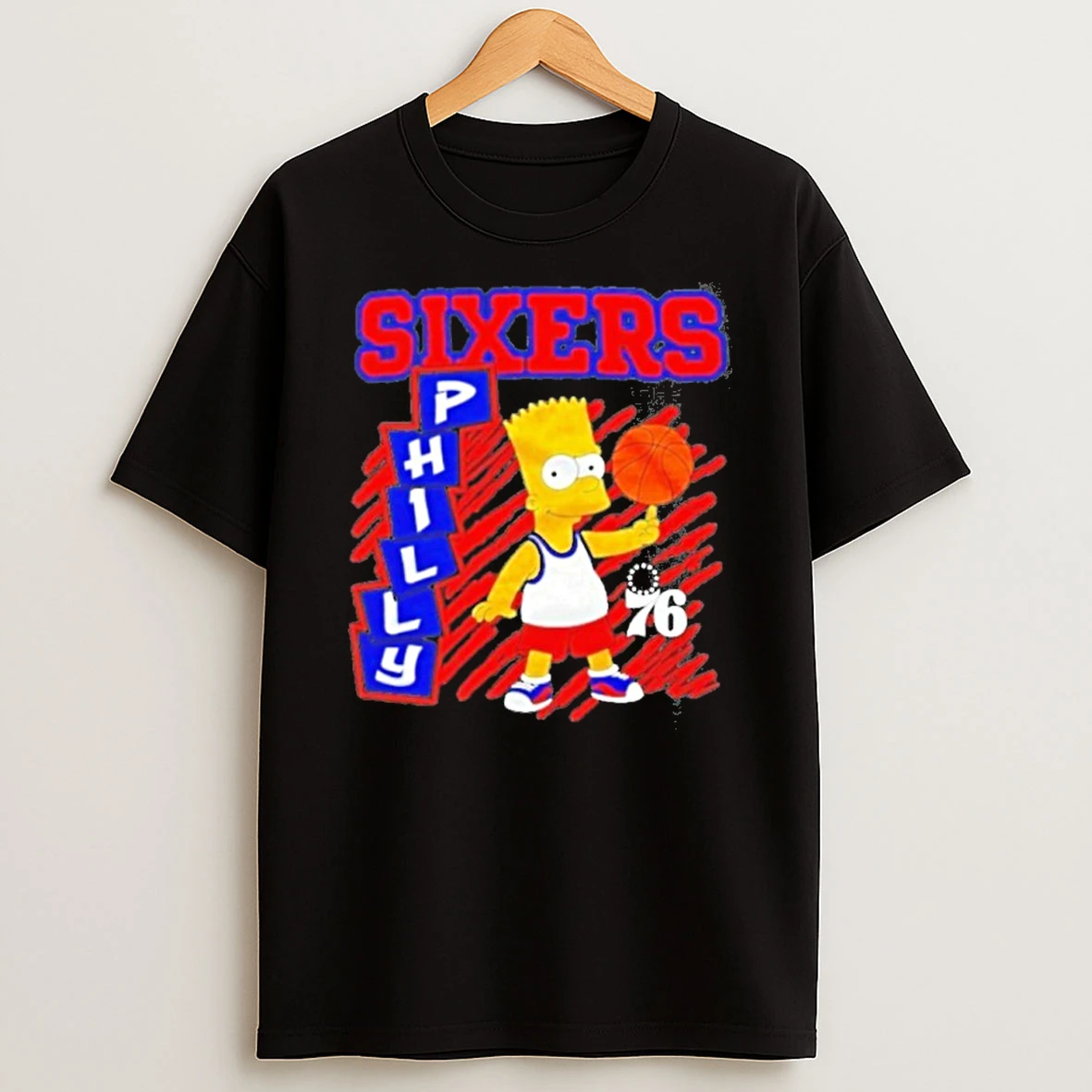 The Bart Simpson X Philadelphia 76ers Nba Tshirt Hoodie