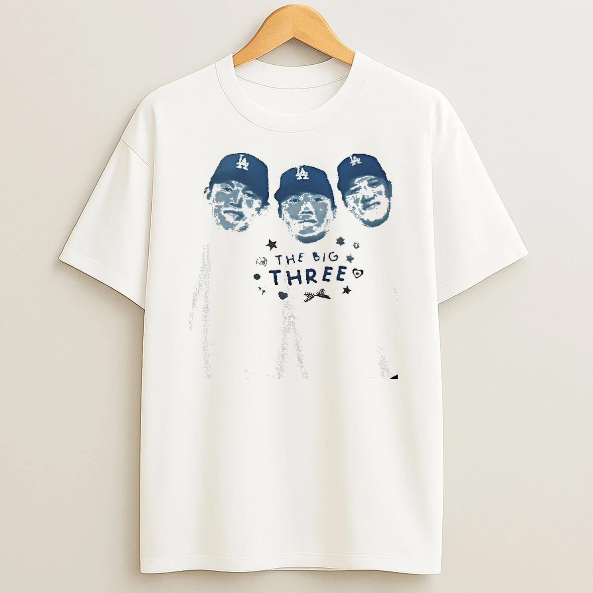 The Big Three Shohei Ohtani Yoshinobu Yamamoto And Roki Sasaki Los Angeles Dodgers Players Tshirt Hoodie