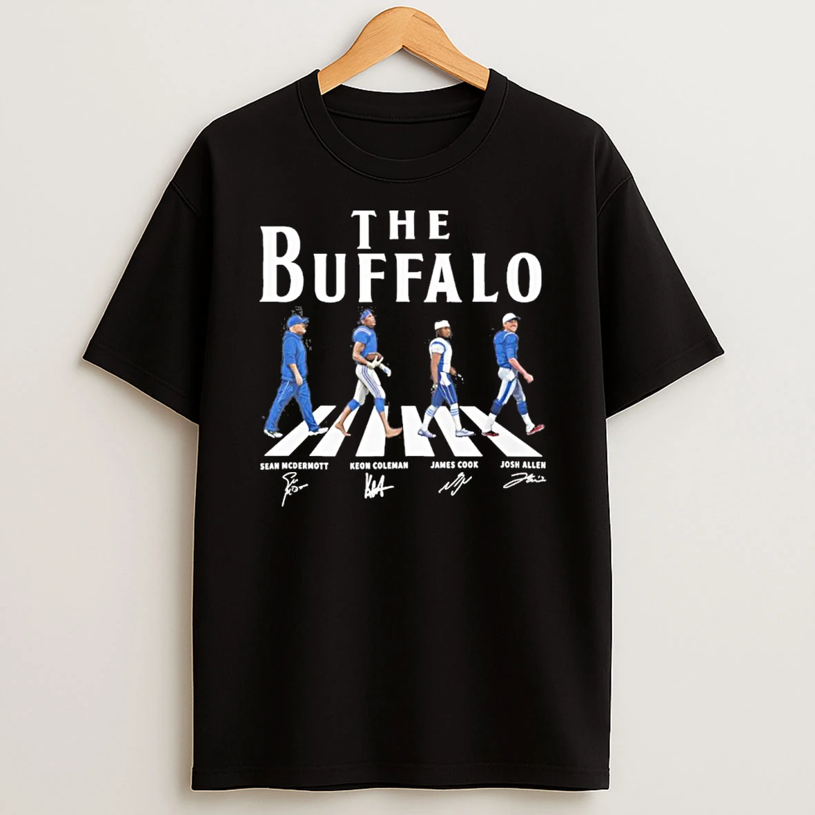 The Buffalo Bills Abbey Road Mcdermott Coleman Cook And Josh Allen Tshirt Hoodie