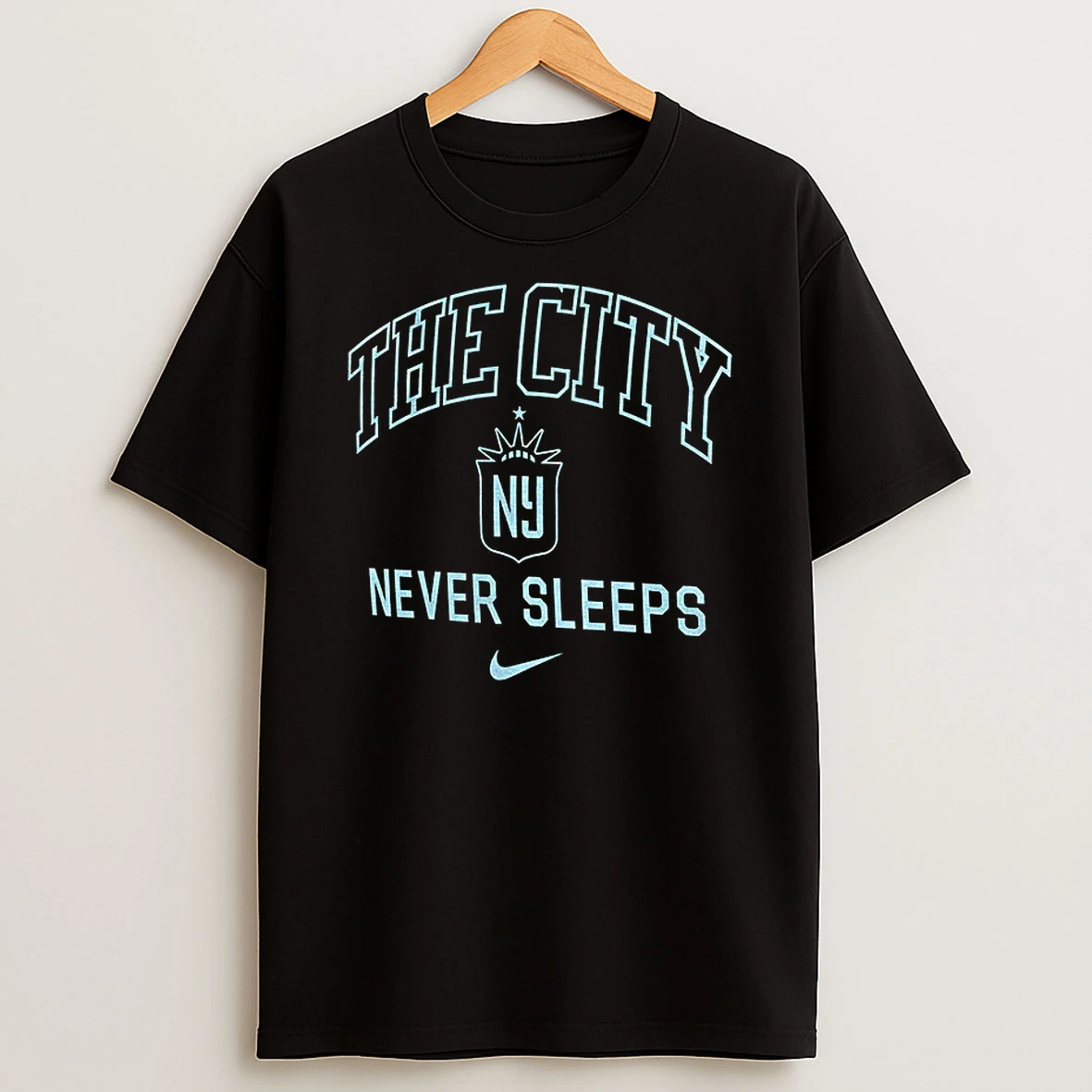 The City Never Sleeps Nike X Nj Ny Gotham Fc Champions Logo Tshirt Hoodie