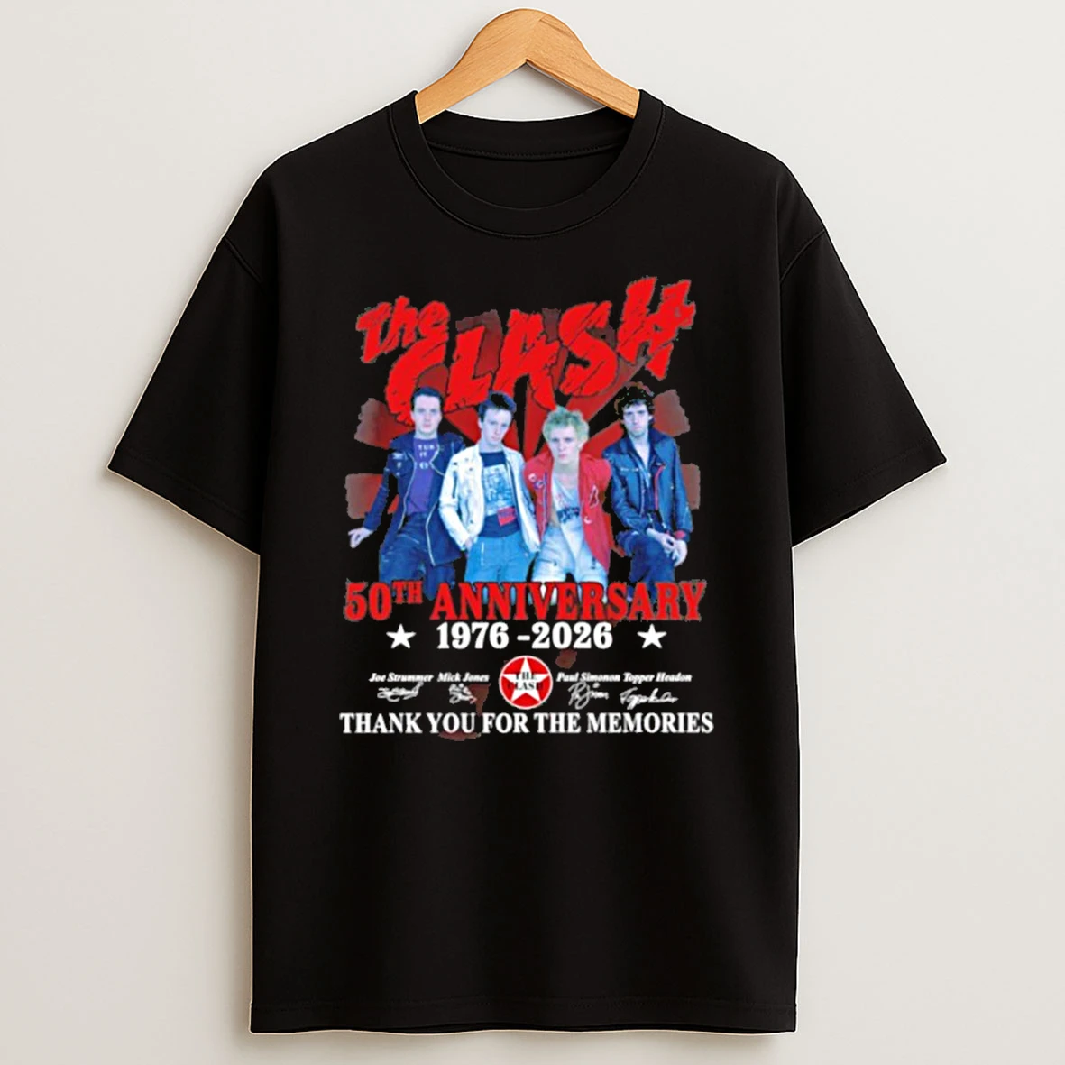 The Clash 50th Anniversary 1976 2026 Signature Thank You For The Memories Tshirt Hoodie
