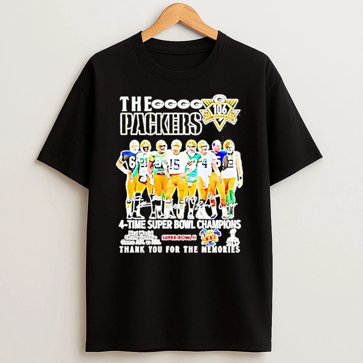The Green Bay Packers 4 Time Super Bowl Champions Thank You For The Memories Tshirt Hoodie