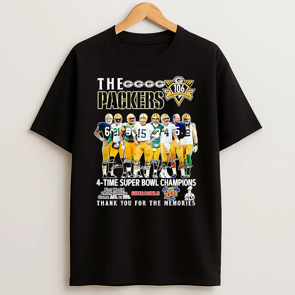 The Packers 4 Time Super Bowl Champions Thank You For The Memories Tshirt Hoodie