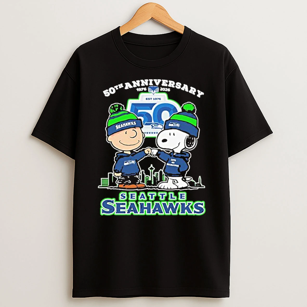 The Peanuts 65th Anniversary 1960 2025 Seattle Seahawks Tshirt Hoodie