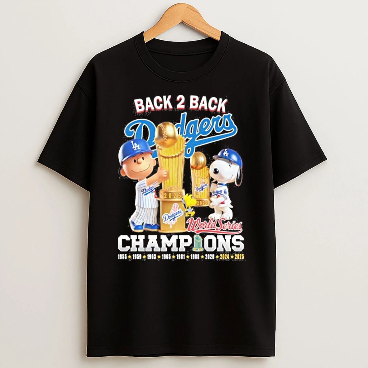 The Peanuts Back To Back Dodgers World Champions Tshirt Hoodie