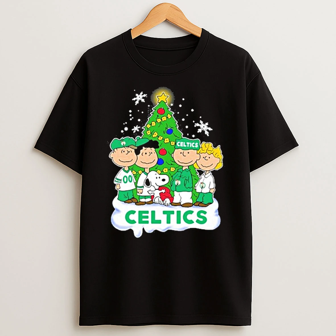 The Peanuts Boston Celtics Merry Christmas Tshirt Hoodie