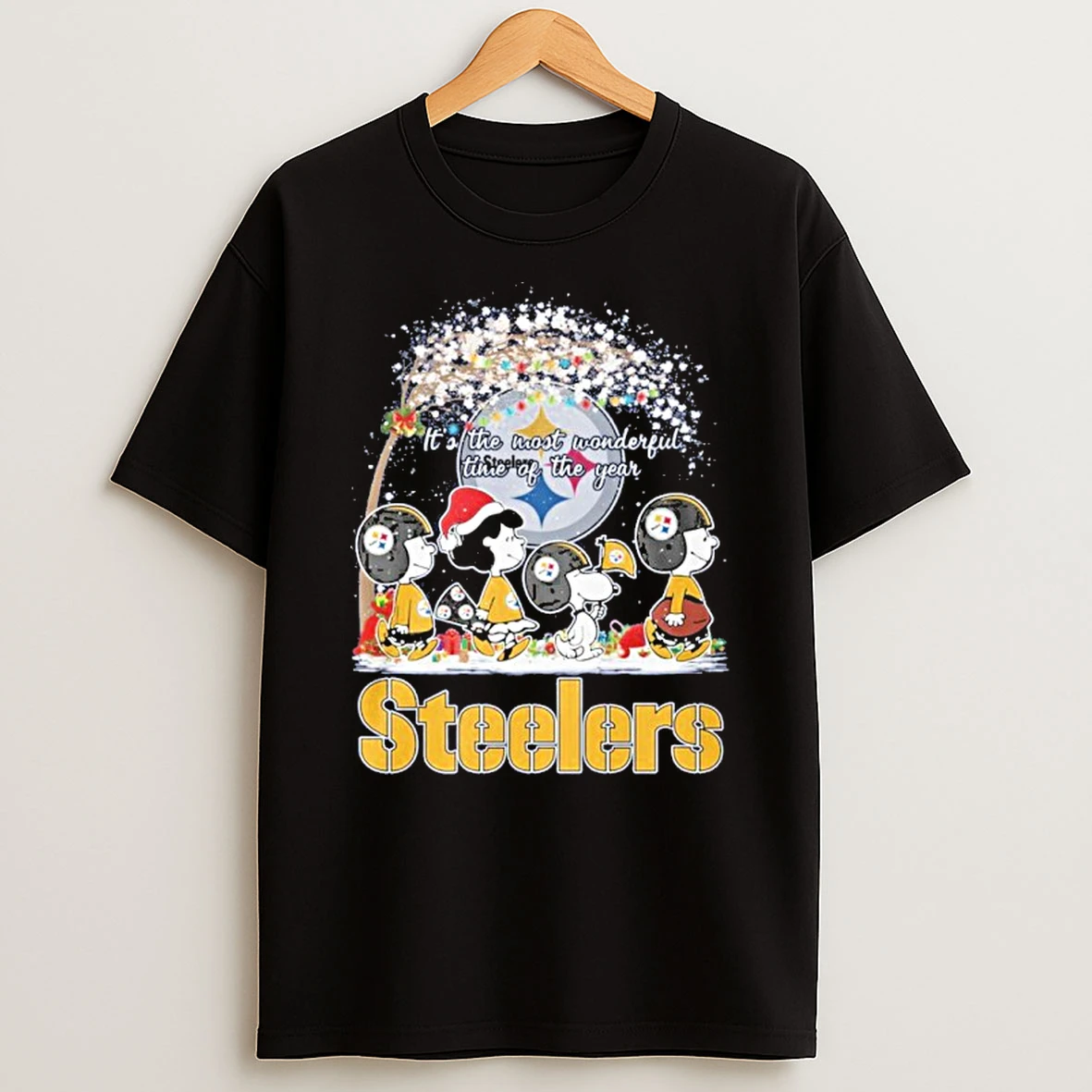 The Peanuts Christmas Its The Most Wonderful Time Of The Year Pittsburgh Steelers Tshirt Hoodie