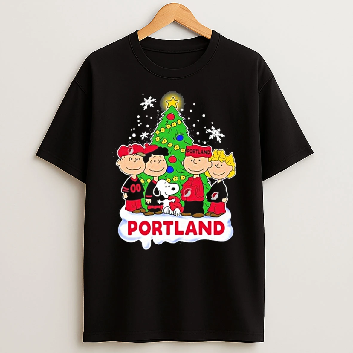 The Peanuts Portland Trail Blazers Merry Christmas Tshirt Hoodie