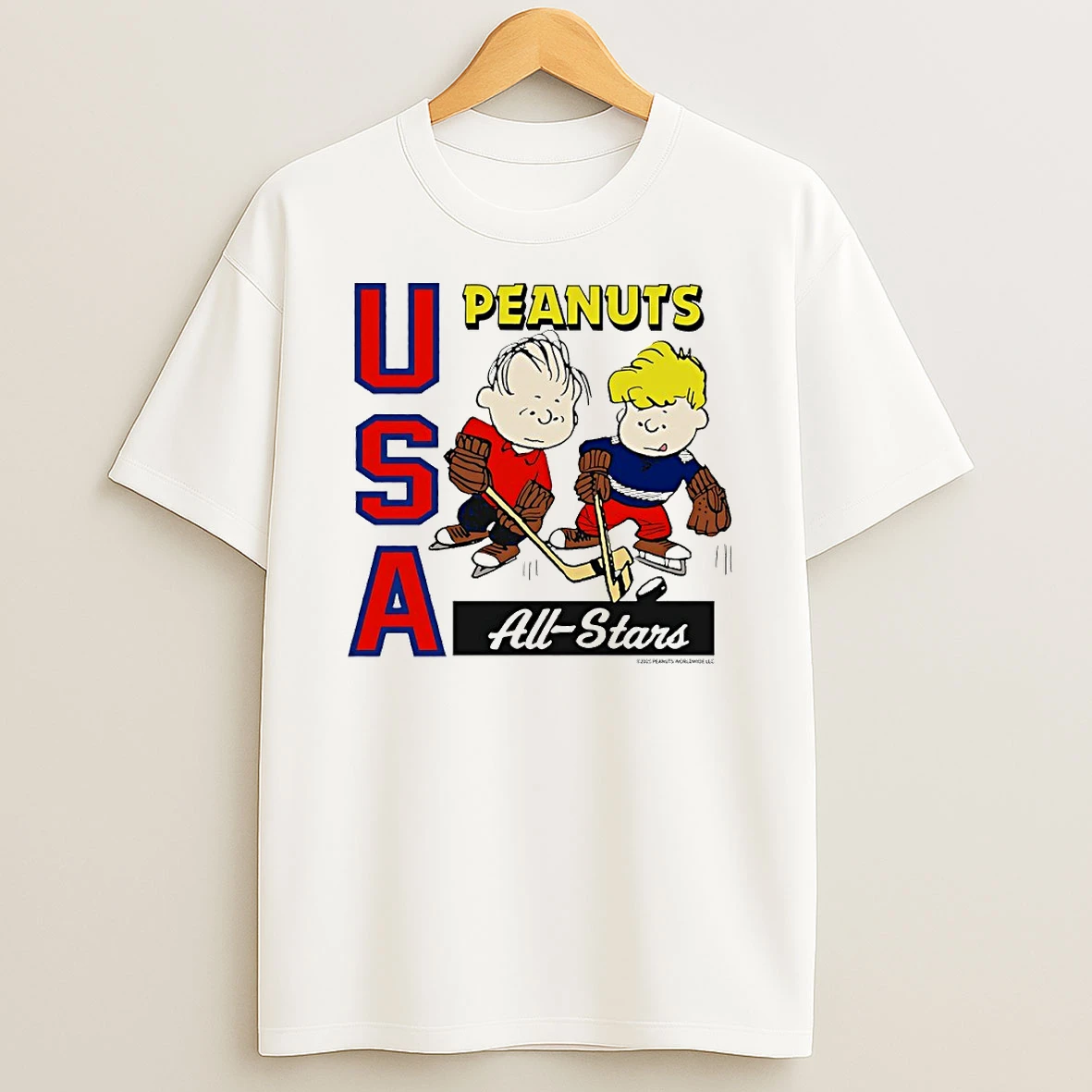 The Peanuts X Usa Hockey All Stars Circle Tshirt Hoodie