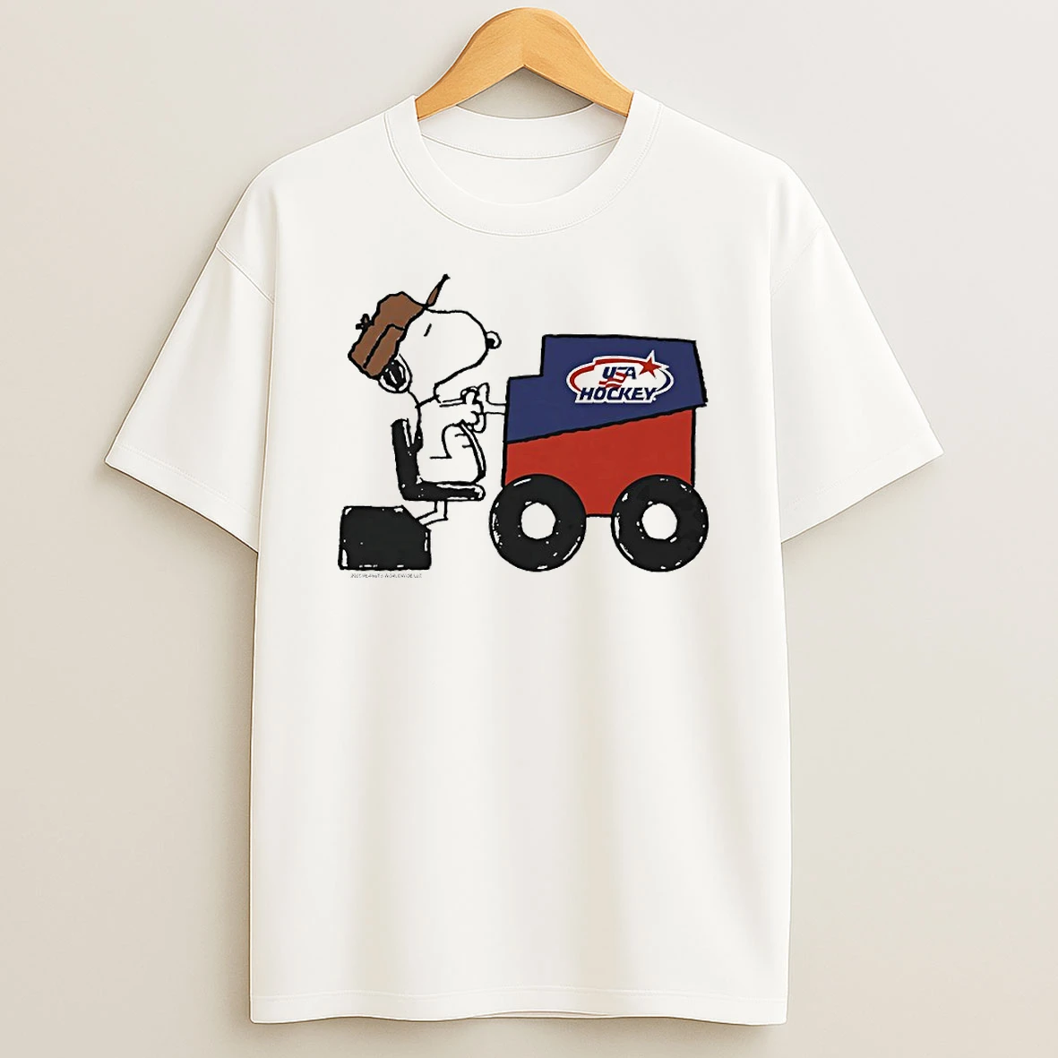 The Peanuts X Usa Hockey Snoopy Fresh Ice Circle Tshirt Hoodie