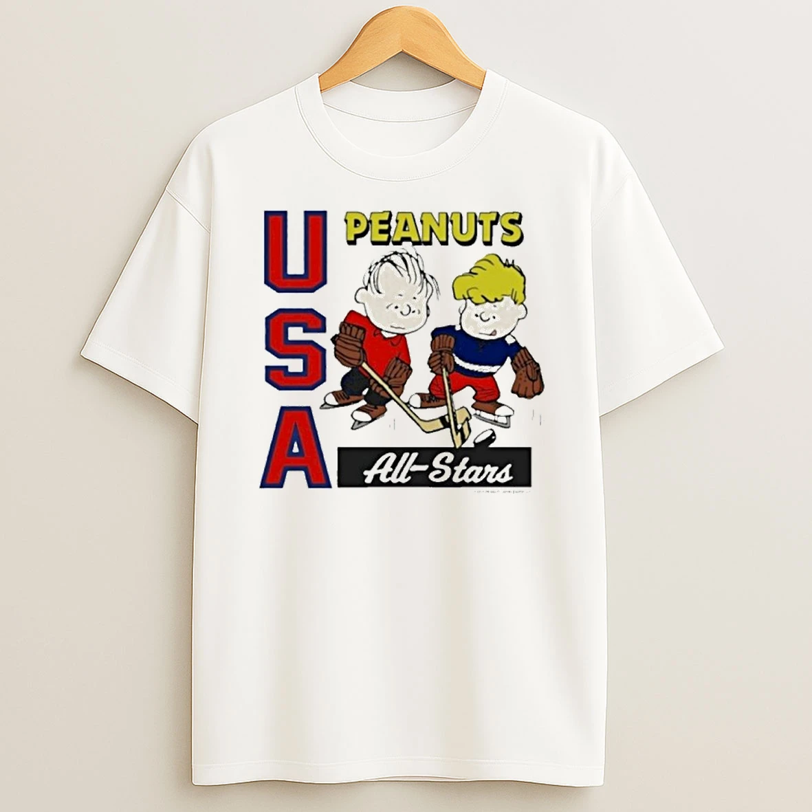 The Peanuts X Usa Hockey All Stars Circle Premium Tshirt Hoodie