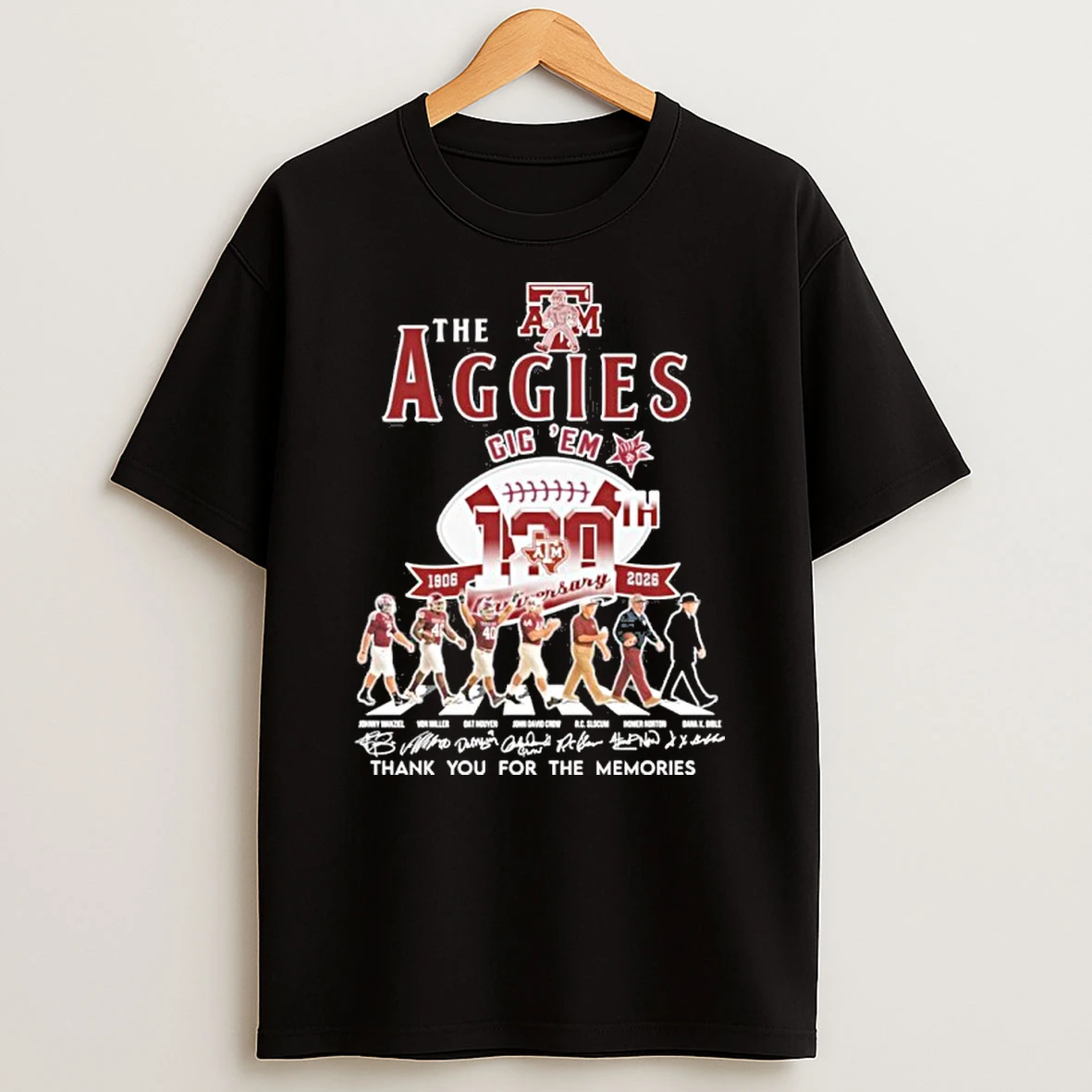 The Texas Am Aggies Abbey Road Gig Em 120th Anniversary Tshirt Hoodie