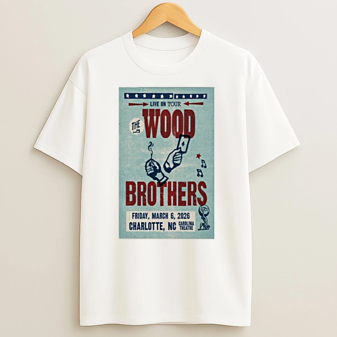 The Wood Brothers Charlotte Nc Event Mar 6 2026 Tshirt Hoodie