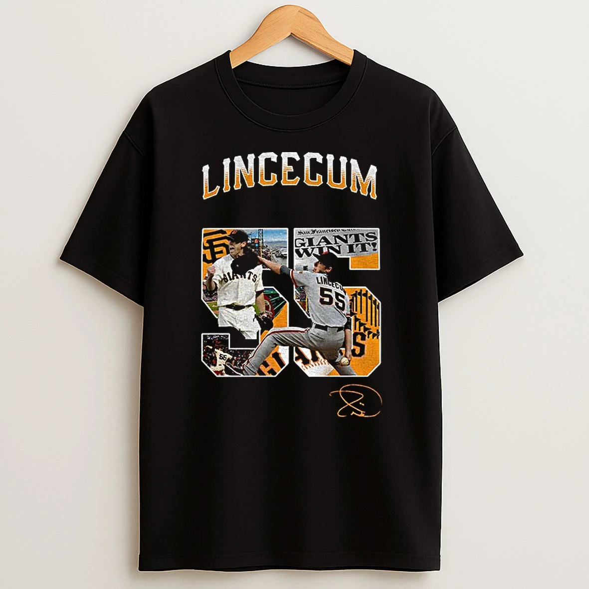 Tim Lincecum 55 San Francisco Giants Win It Signature Tshirt Hoodie