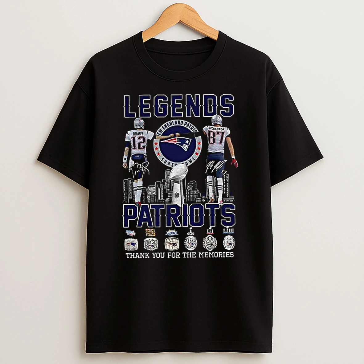 Tom Brady And Rob Gronkowski New England Patriots Nfl Legends Thank You For The Memories Tshirt Hoodie