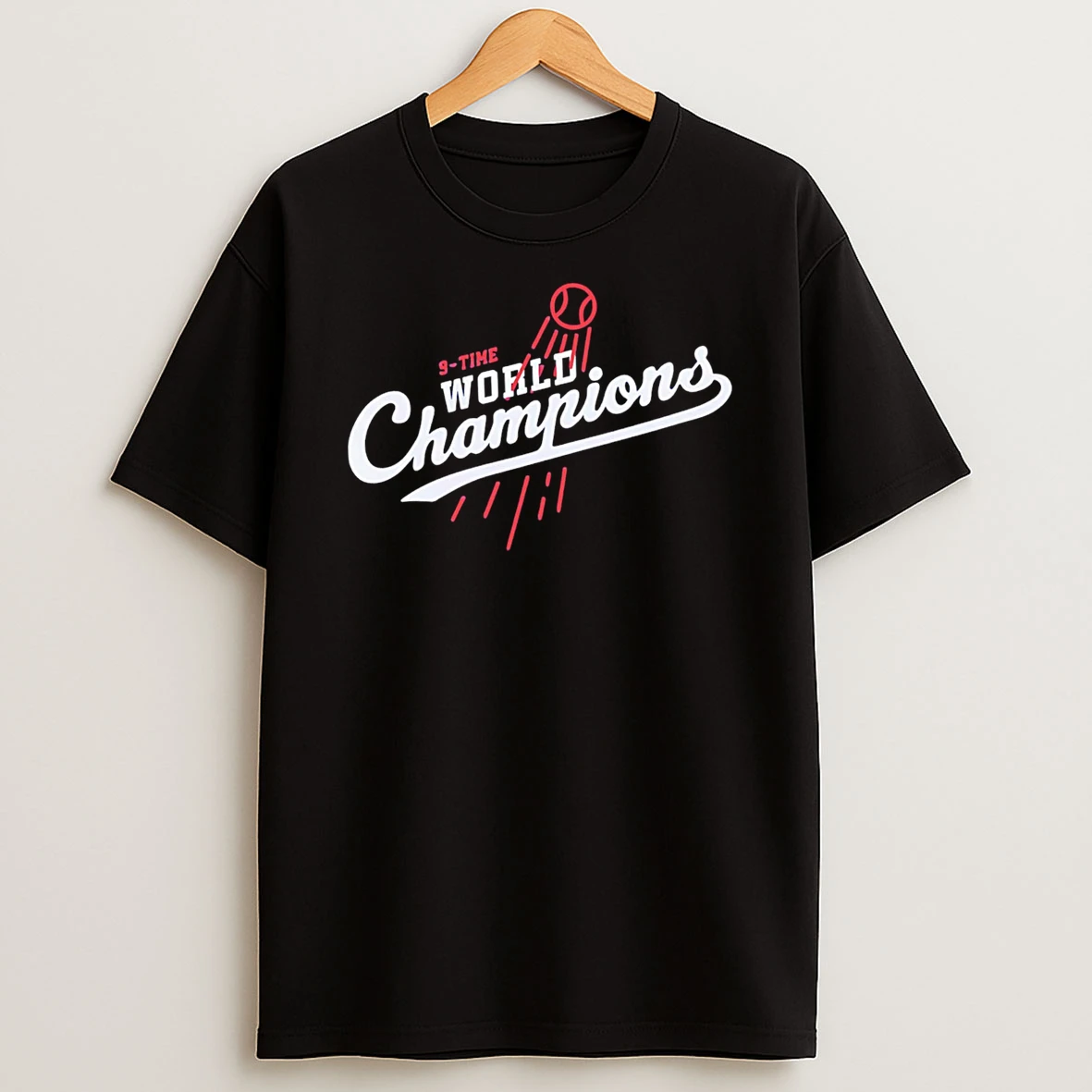 Top Los Angeles Dodgers 9 Time World Champions Logo Tshirt Hoodie