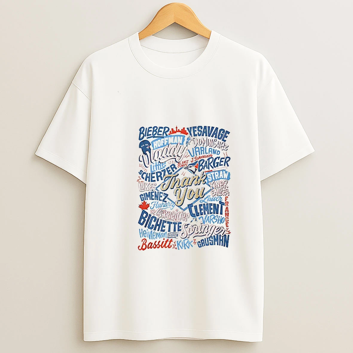 Toronto Blue Jays Mlb Baseball All Names Players Bieber Yesavage Vladdy Varland Thank You Tshirt Hoodie
