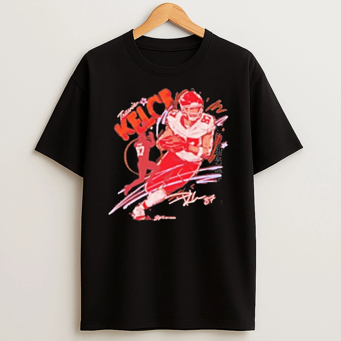 Travis Kelce Kansas City Chiefs Scribble Signature Tshirt Hoodie