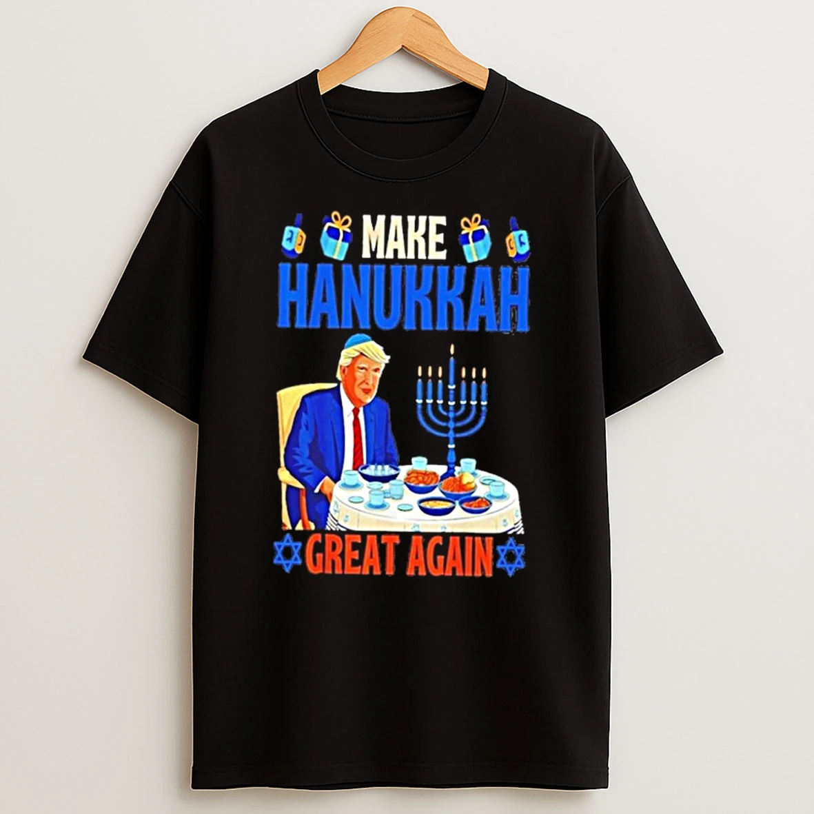 Trump Make Hanukkah Great Again Ugly Christmas Sweat Tshirt Hoodie