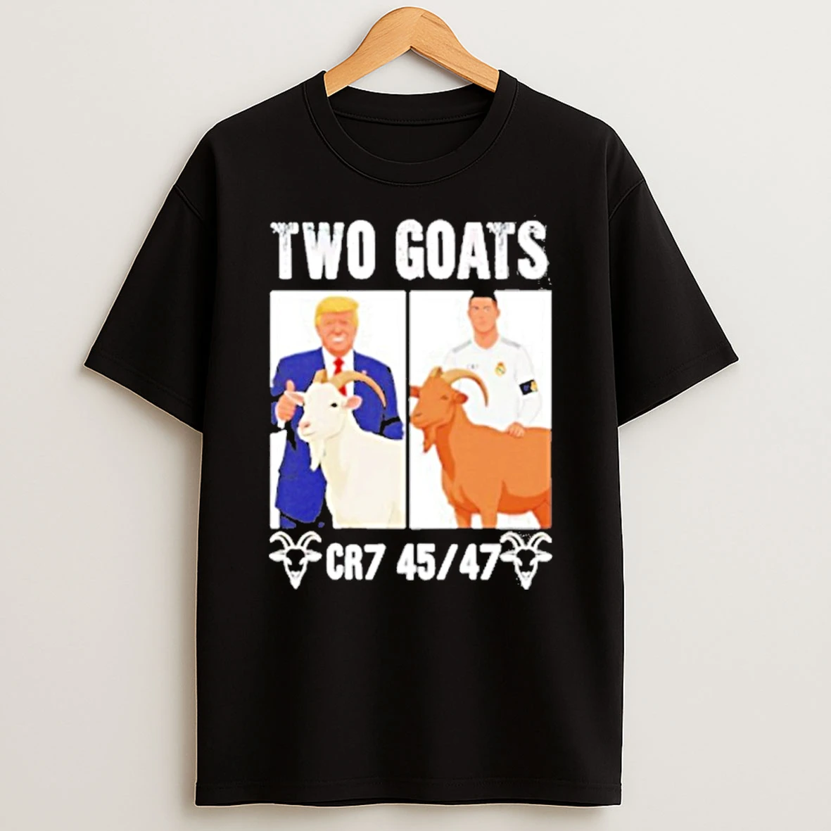 Trump Ronaldo Two Goats Cr7 45 47 Meme Tshirt Hoodie