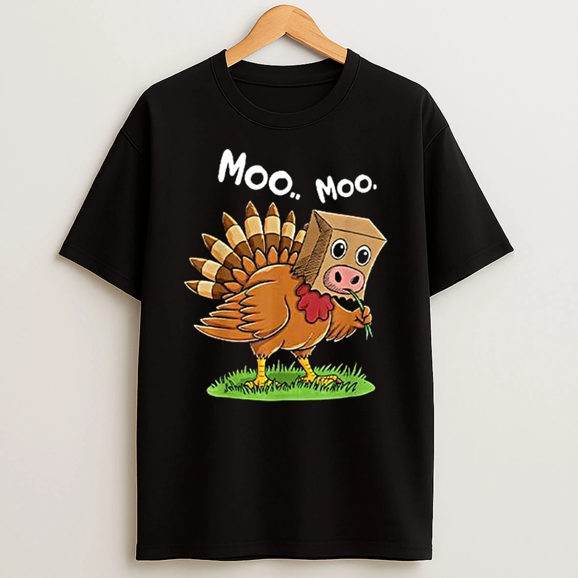 Turkey Cow Moo Moo Funny Thanksgiving Tshirt Hoodie