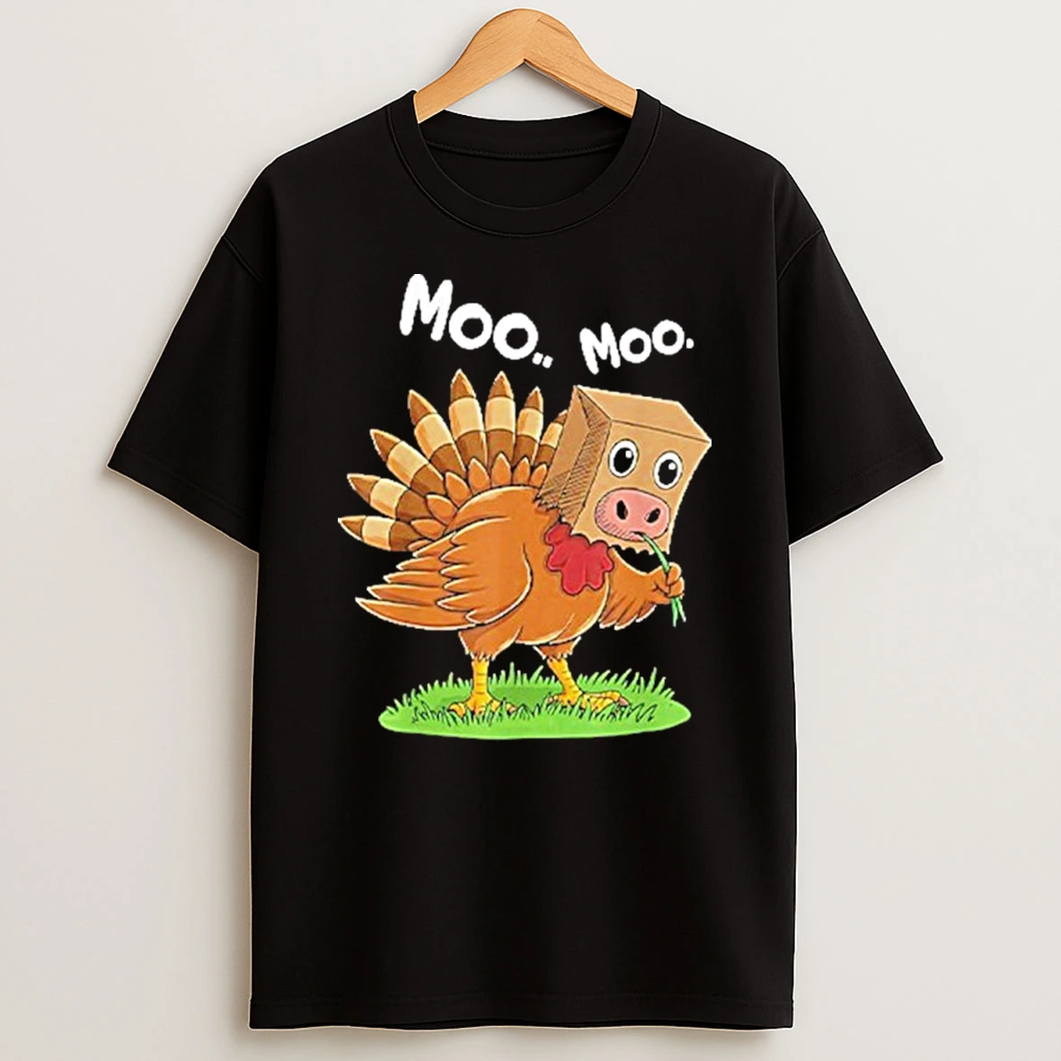 Turkey Cow Moo Moo Thanksgiving Tshirt Hoodie